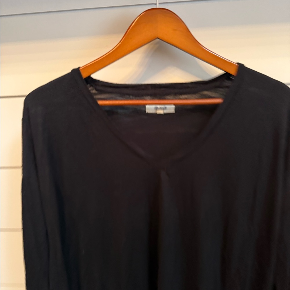 Madewell Black Long Sleeve V-Neck Top women’s small lightweight - Picture 3 of 9